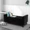 Velvet Upholstered Storage Ottoman With Arms For Bedroom Black ButtonTufted Bench For Hallway Foot 3