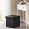 Ottoman with Storage, Synthetic Leather Footstool, Storage Ottoman with Metal Grommet Handles for Home Decor