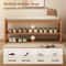 Woven Shoe Changing Stool MultiLayer Storage Solid Wood Entrance Door Bench Can Sit On Shoe Stool F 2