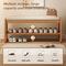 Woven Shoe Changing Stool MultiLayer Storage Solid Wood Entrance Door Bench Can Sit On Shoe Stool F 2