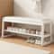 Woven Shoe Changing Stool MultiLayer Storage Solid Wood Entrance Door Bench Can Sit On Shoe Stool F 3