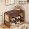 Woven Shoe Changing Stool MultiLayer Storage Solid Wood Entrance Door Bench Can Sit On Shoe Stool F 6