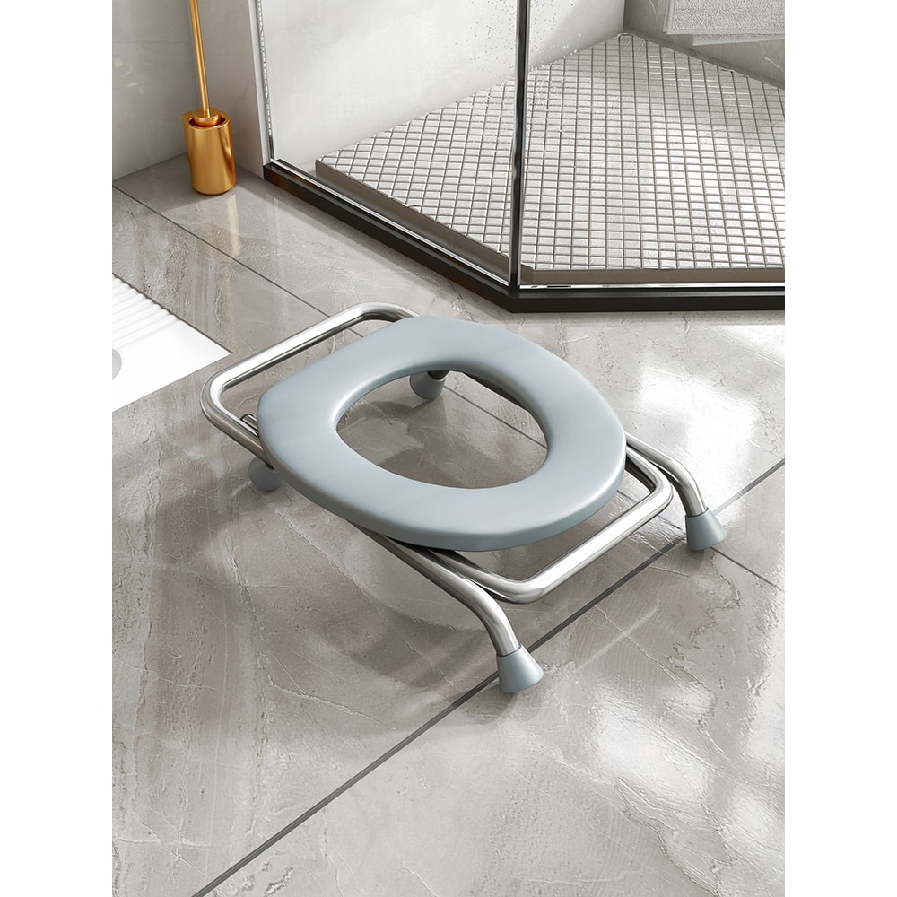 Stainless Steel Toilet Chair Folding Mobile Toilet For Elderly Pregnant Women Squat Stool With Stor 5