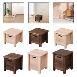 solid wooden nordic storage stool with drawer, bedside bench for apartment, entrance hallway change shoes low