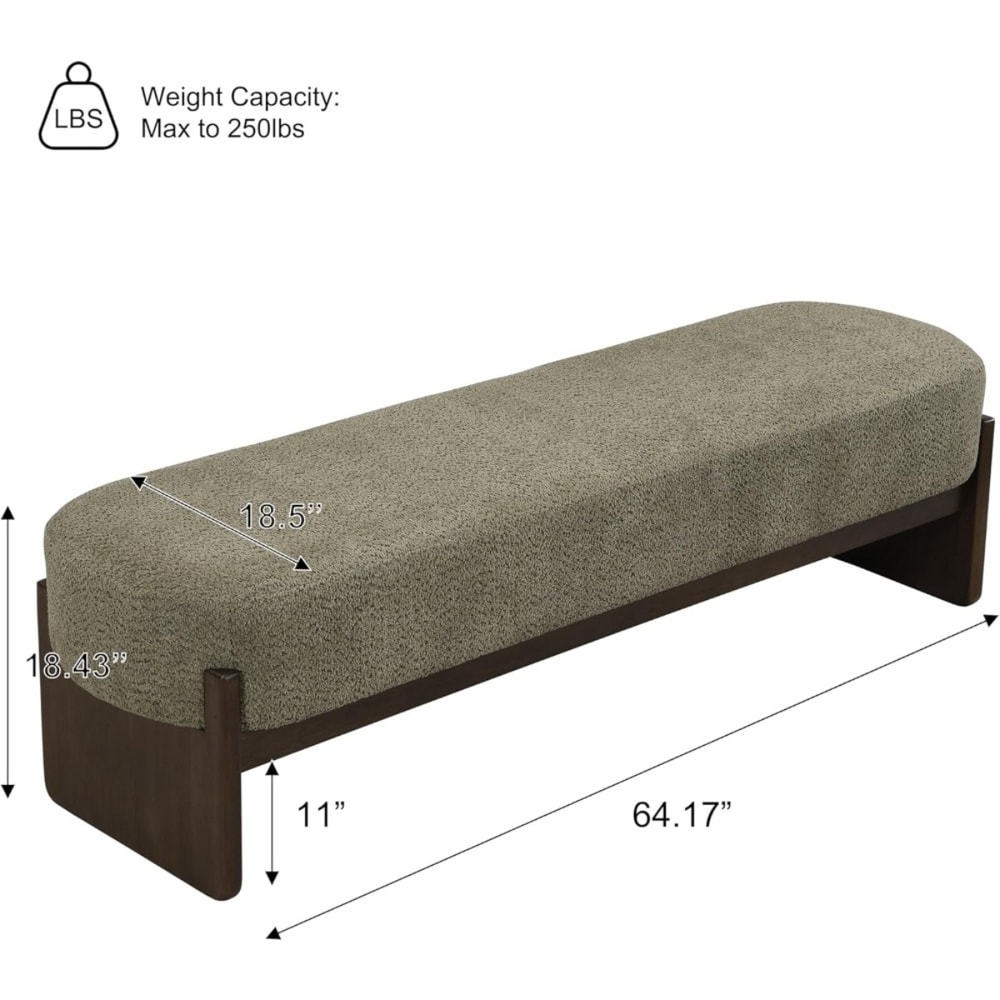 Minimalist Dark Green Ottoman Bench Wooden Sofa Footrest For Living Room Bedroom End Of Bed Storage 1