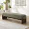 Minimalist Dark Green Ottoman Bench Wooden Sofa Footrest For Living Room Bedroom End Of Bed Storage 3