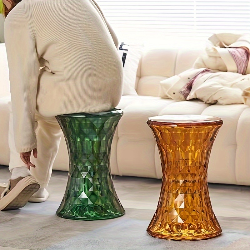 Storage Stool, Luxurious Acrylic Transparent Stool, Multi-purpose Bathroom Stool & Living Room Stool, Modern Decorative