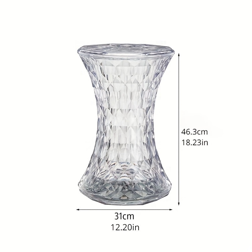 Storage Stool, Luxurious Acrylic Transparent Stool, Multi-purpose Bathroom Stool & Living Room Stool, Modern Decorative