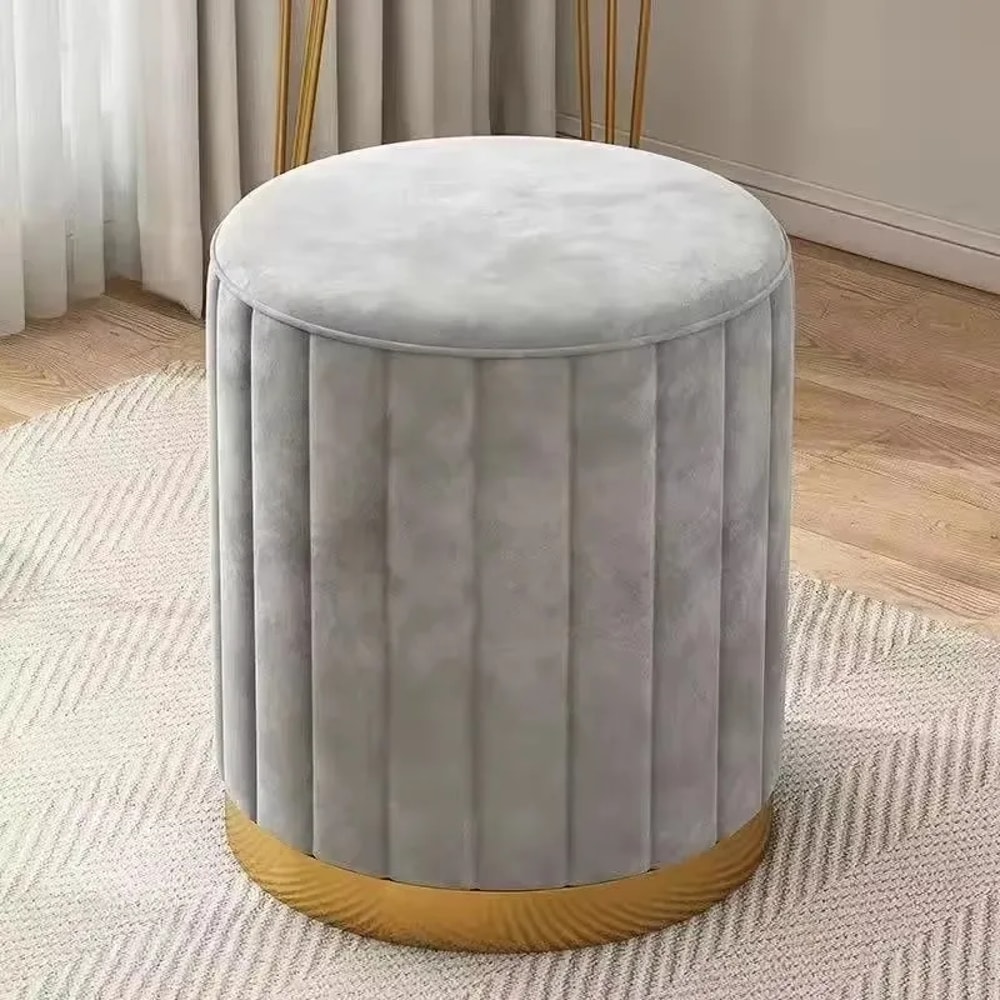 Light Luxury Makeup Stools Round Vanity Chairs Sofas Bedroom Side Storage Bench 0