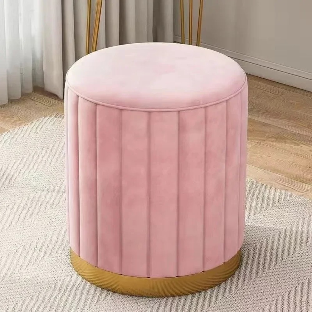 Light Luxury Makeup Stools Round Vanity Chairs Sofas Bedroom Side Storage Bench 8