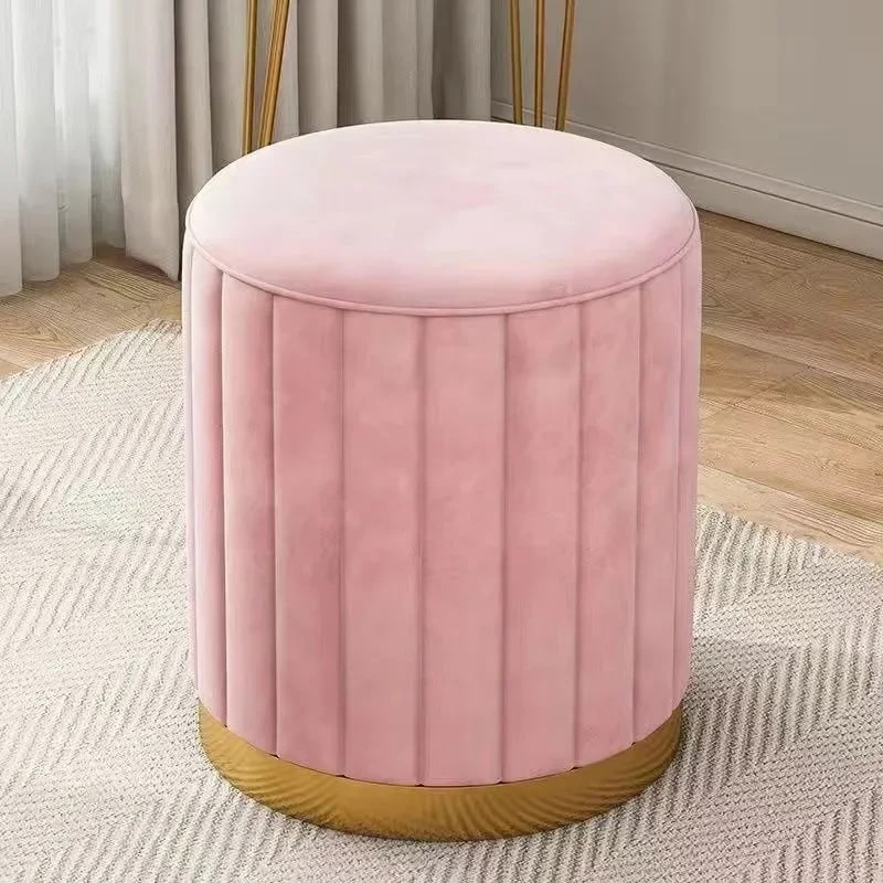 Light Luxury Makeup Stools Round Vanity Chairs Sofas Bedroom Side Storage Bench 8
