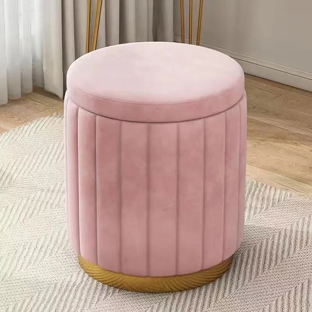 Light Luxury Makeup Stools Round Vanity Chairs Sofas Bedroom Side Storage Bench 13