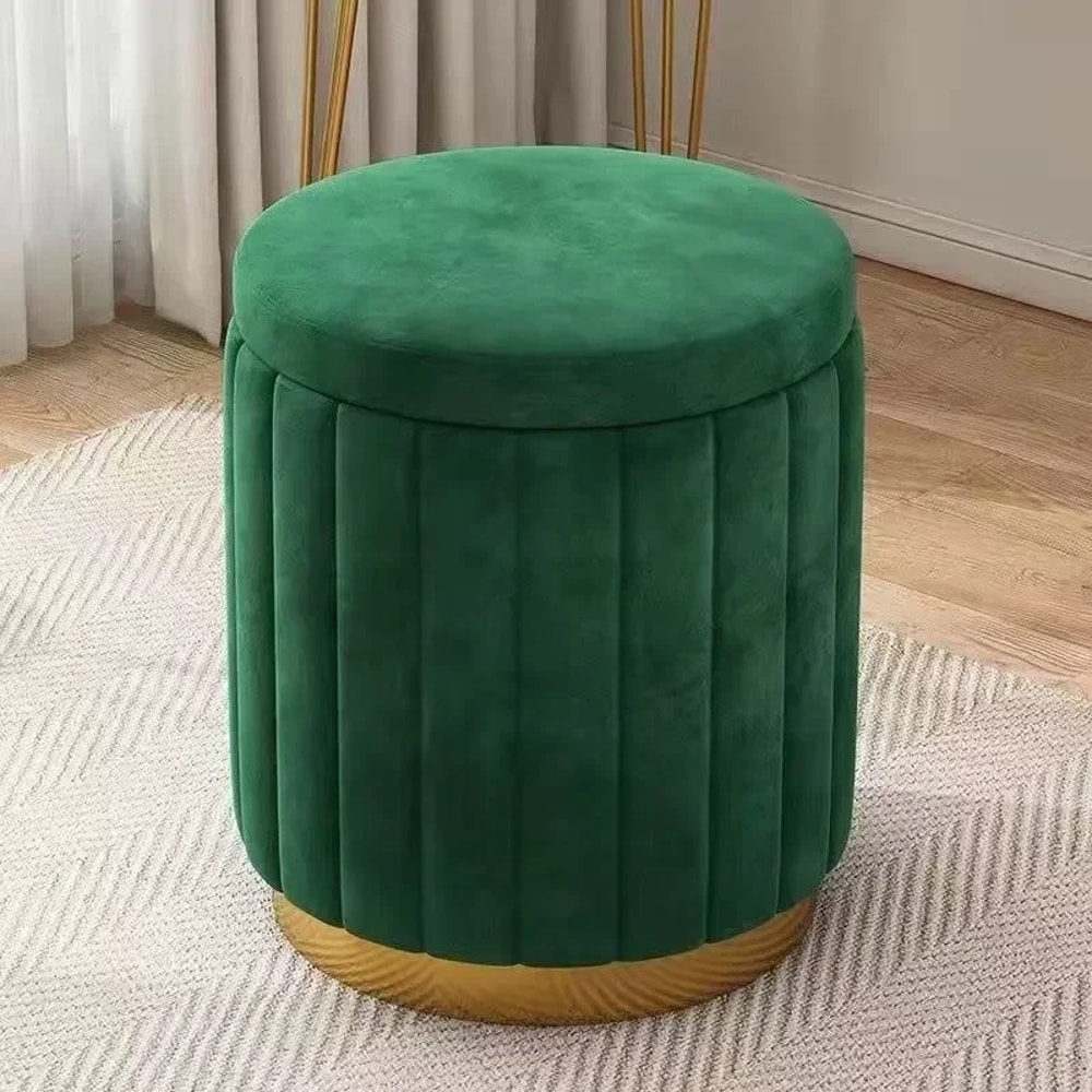 Light Luxury Makeup Stools Round Vanity Chairs Sofas Bedroom Side Storage Bench 14