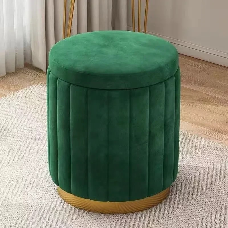 Light Luxury Makeup Stools Round Vanity Chairs Sofas Bedroom Side Storage Bench 14