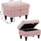 Storage Coffee Table Ottoman Button Tufted Velvet Upholstery Footstool Bed Ottoman For Living Room 1