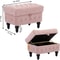 Storage Coffee Table Ottoman Button Tufted Velvet Upholstery Footstool Bed Ottoman For Living Room 1