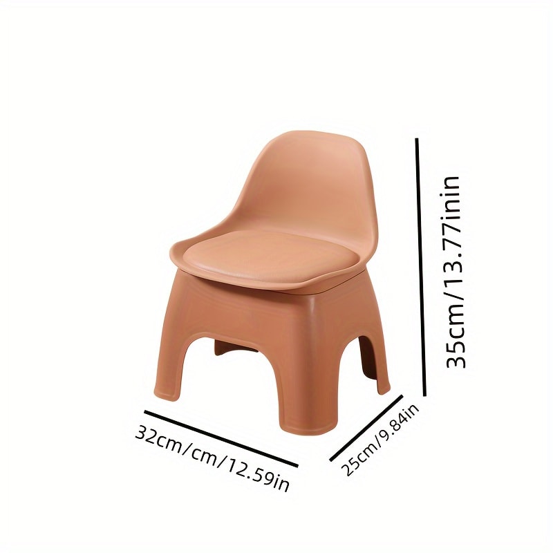 Plastic Circular Stool Household Chair With Backrest Small Stool Durable Portable Suitable For Livi 2