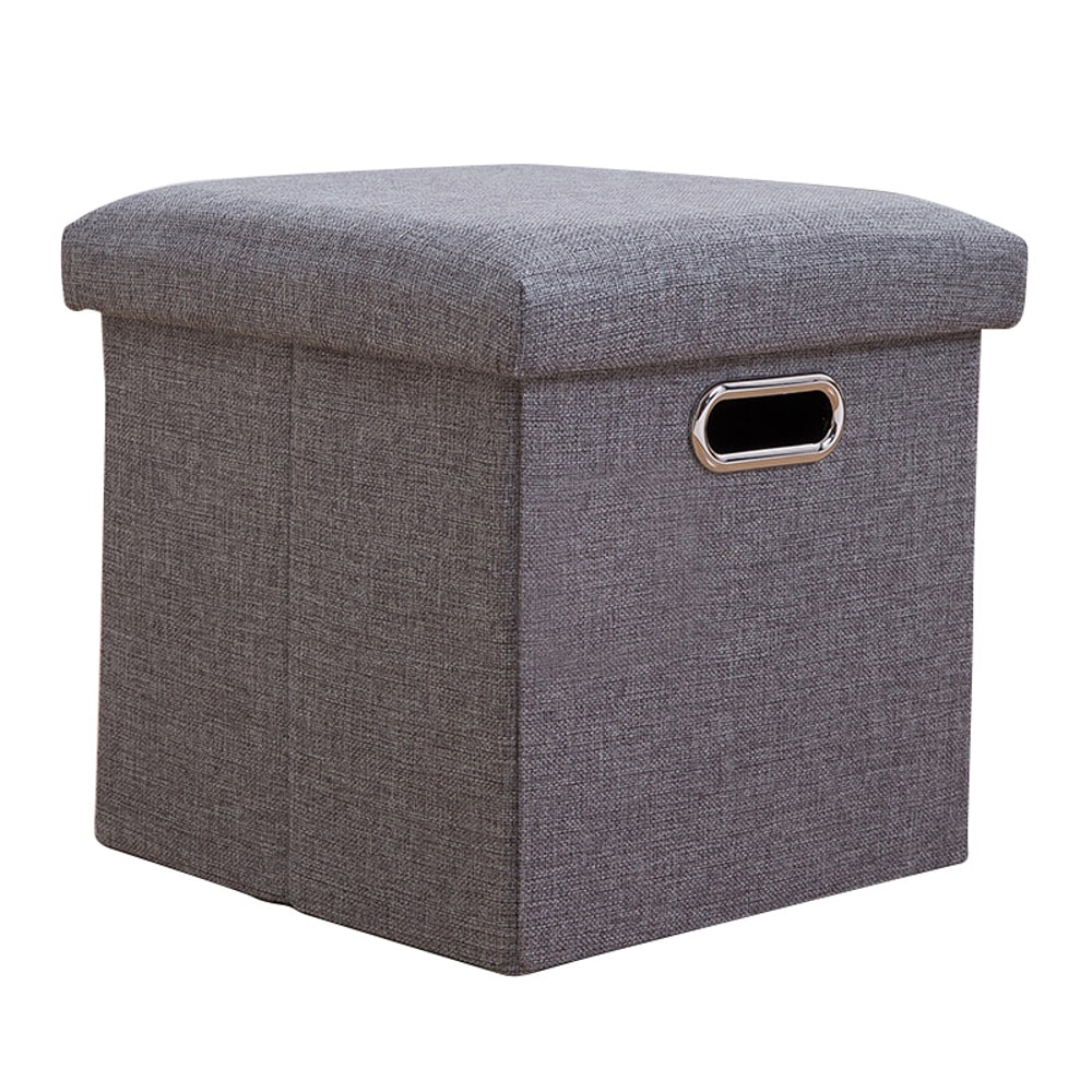 Folding Storage Ottoman Cube Footrest With Sponge Lid Multipurpose Foot Rest Stool For Room Dorm 3