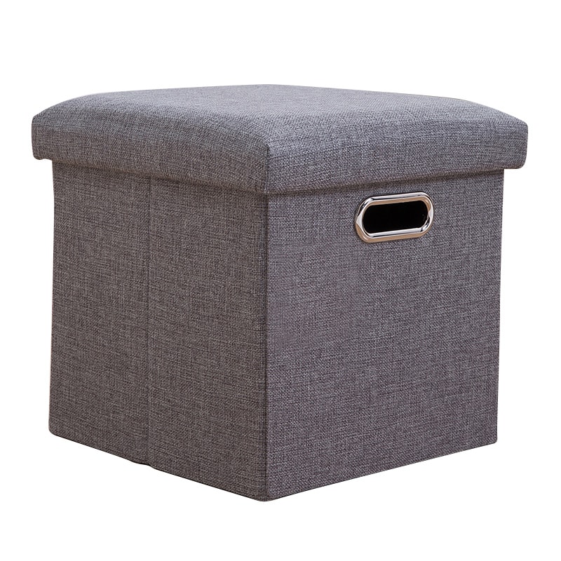 Folding Storage Ottoman Cube Footrest With Sponge Lid Multipurpose Foot Rest Stool For Room Dorm 3