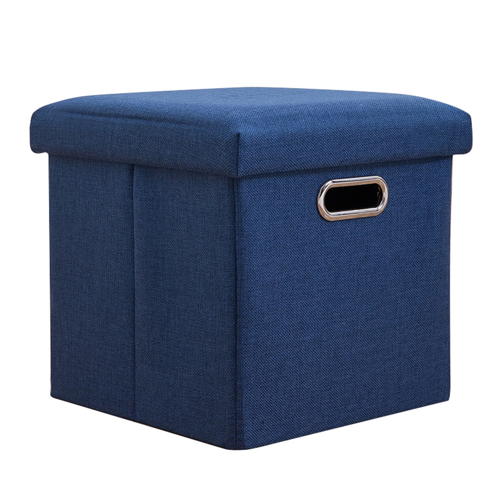 Folding Storage Ottoman Cube Footrest With Sponge Lid Multipurpose Foot Rest Stool For Room Dorm 4