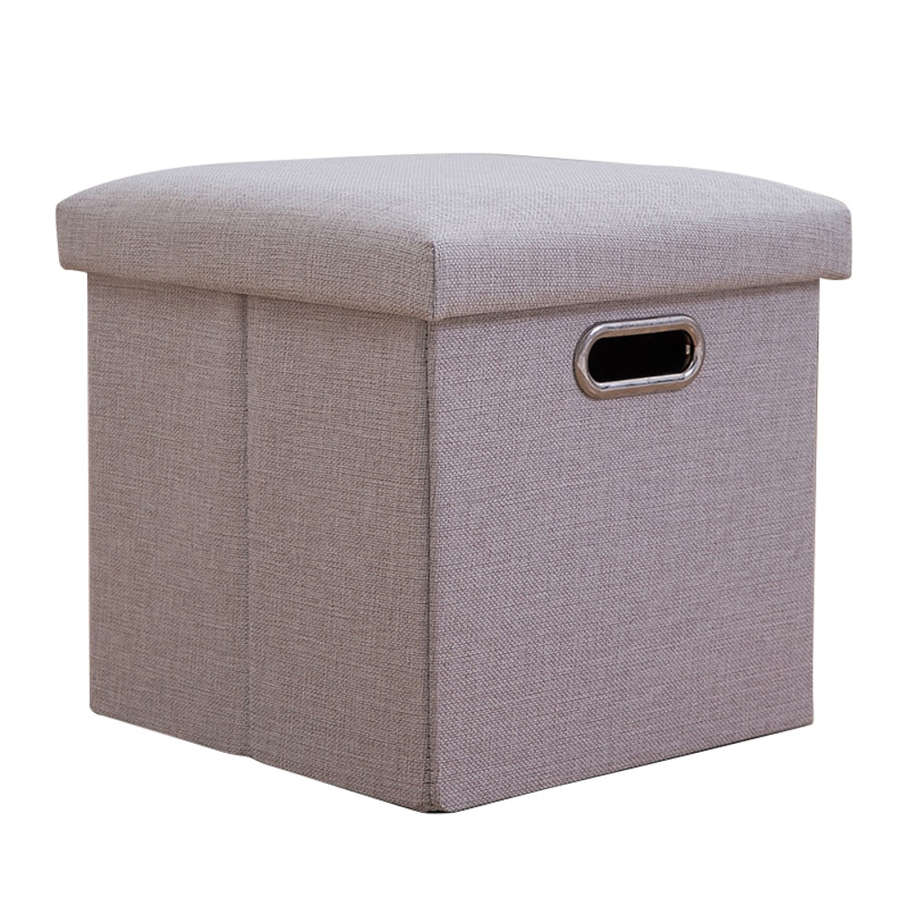 Folding Storage Ottoman Cube Footrest With Sponge Lid Multipurpose Foot Rest Stool For Room Dorm 5