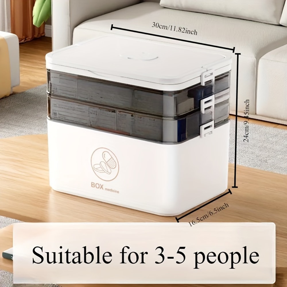 Medicine Cabinets Medicine Organizer For Family Emergency Compact Storage Box LeakResistant Design 1