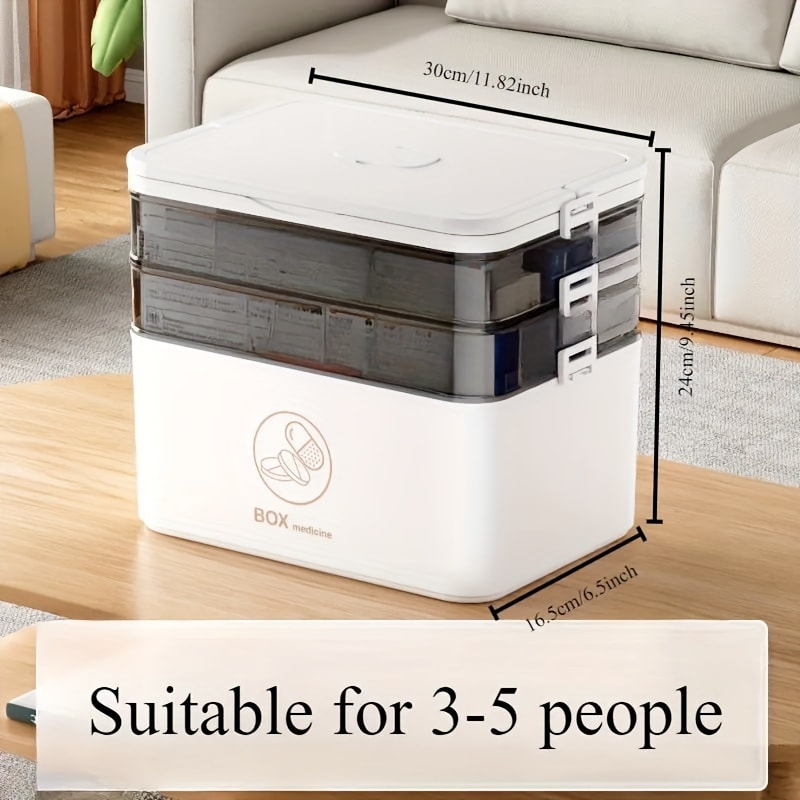 Medicine Cabinets Medicine Organizer For Family Emergency Compact Storage Box LeakResistant Design 1