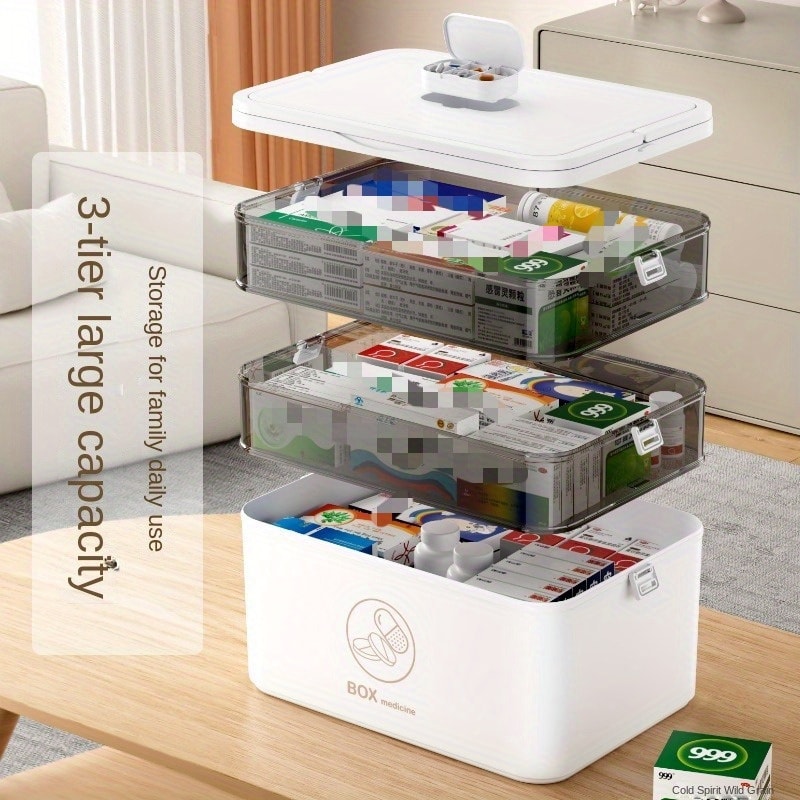 Medicine Cabinets Medicine Organizer For Family Emergency Compact Storage Box LeakResistant Design 3