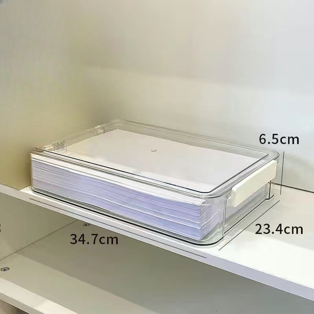 Acrylic Transparent Desktop Paper Storage Box Document Organizer Dust Proof Card Holder Case For Ho 4