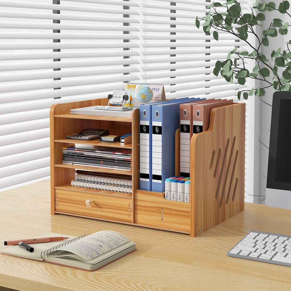 Office Multilayer Desktop Storage Box With Lock Household Workstation File Drawer Storage Rack For 4