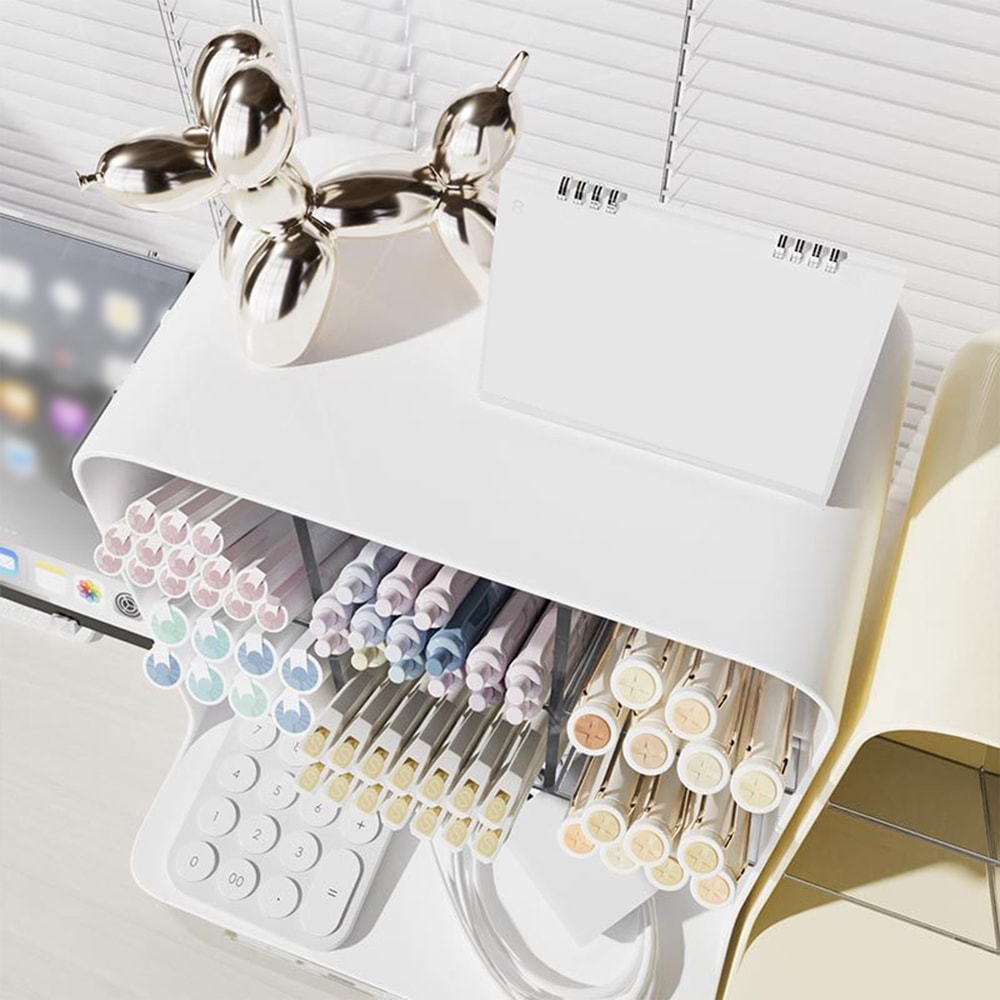 Large capacity Students Oblique Pen Holder, Desk Stationery Storage Box, Office Sundry Rack, Desk Storage Box for School