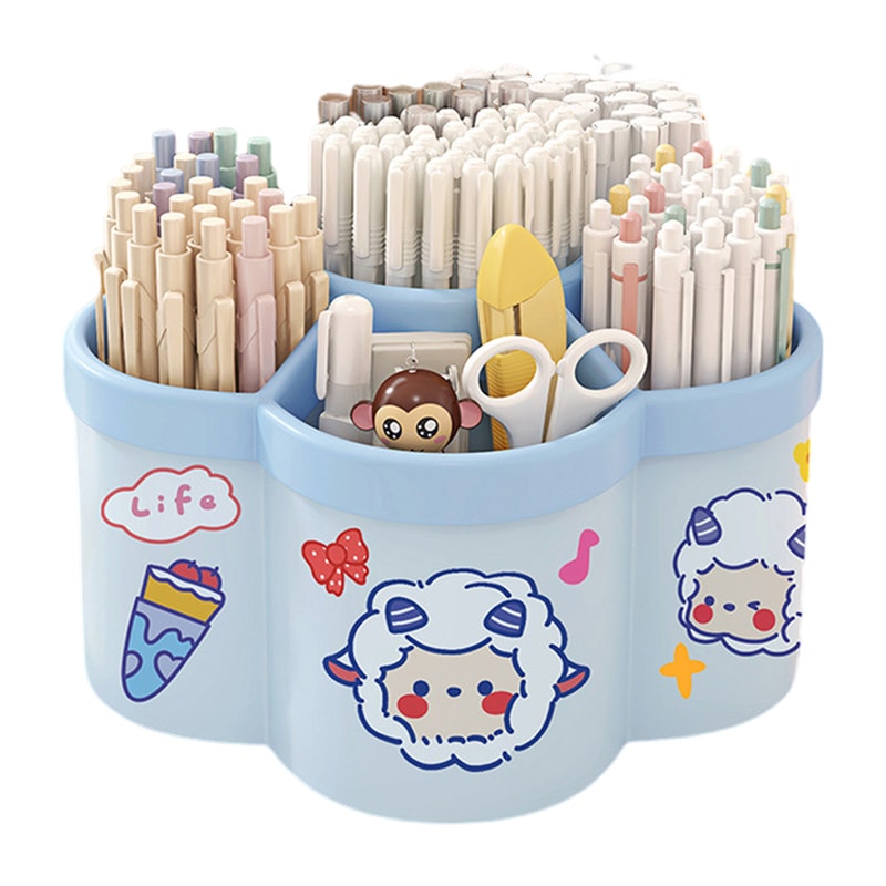 Large capacity Students Oblique Pen Holder, Desk Stationery Storage Box, Office Sundry Rack, Desk Storage Box for School