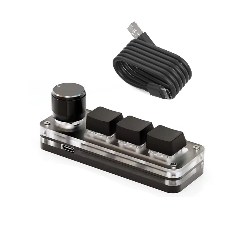 Macro Pad RGB Mini Hot Swap Macro Programming Keyboard Custom Knob Keypads With Red Switches Keys F 11