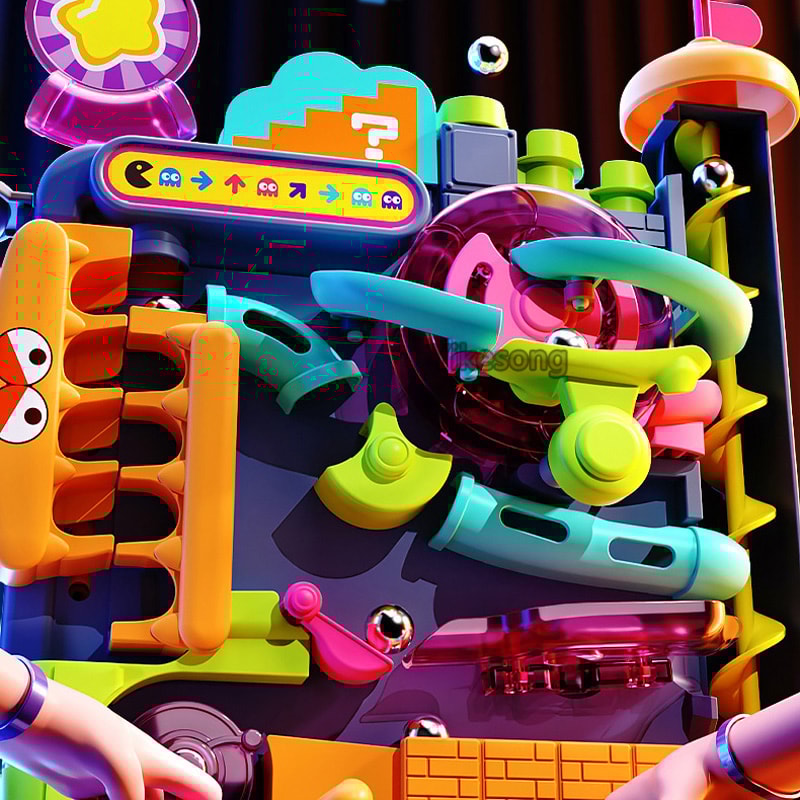 Educational Montessori Toy Multi-Layer Track Adventure Game Rail Rolling Ball Model Interactive Brain for Children Kids