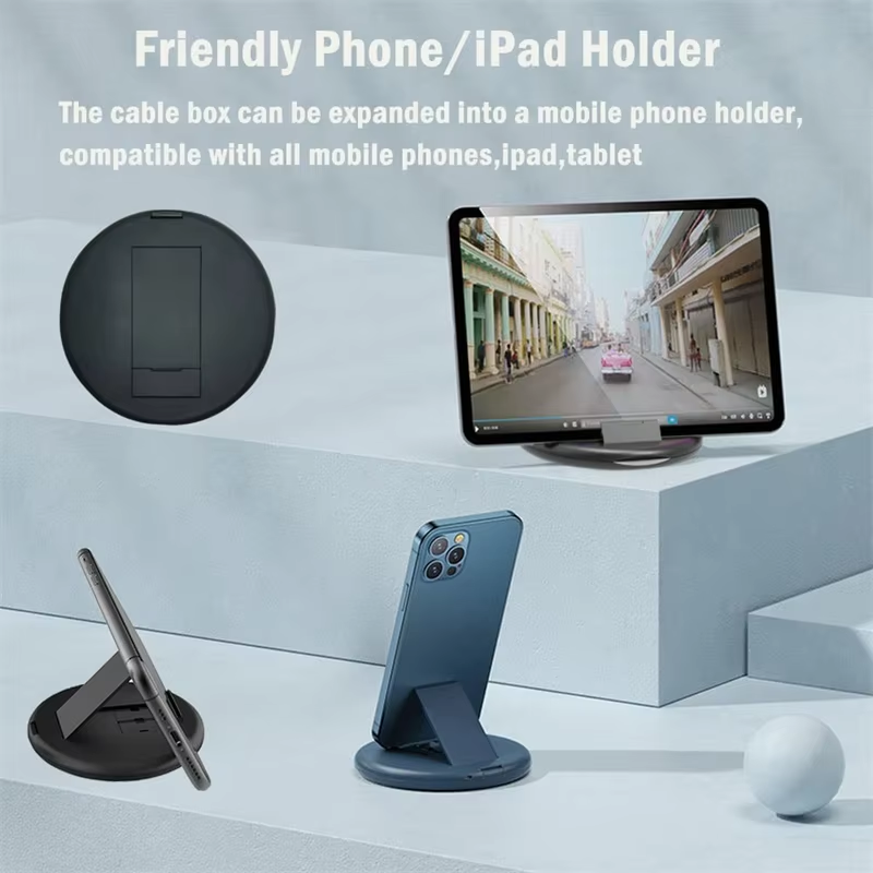 Portable Multifunctional Data Cable Storage Box Fast Charging Mobile Phone Holder Multi Head Adapto 4