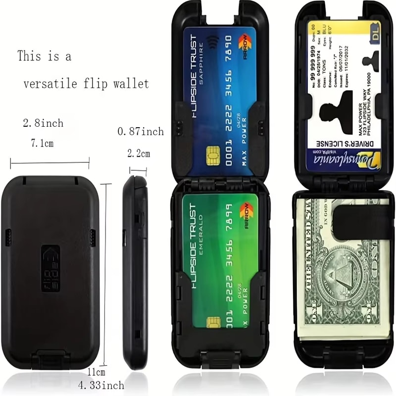 Slim Wallet for Men, Blocking Wallet with Removable Money Clip, Crush Resistant Metal Wallet, Secure Card Holder