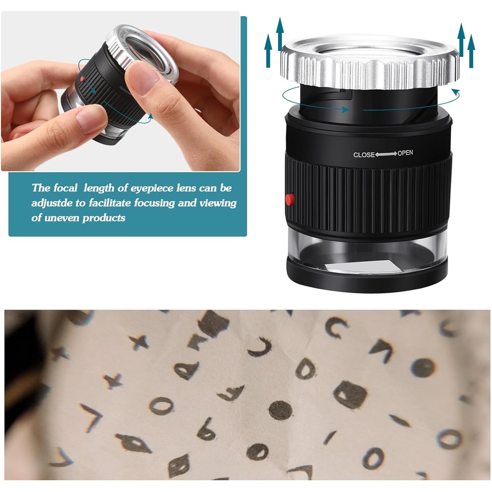 Adjustable Focal Length Magnifier, Fold able Jewellery Magnifier Glass for Circuit Boards and Coins