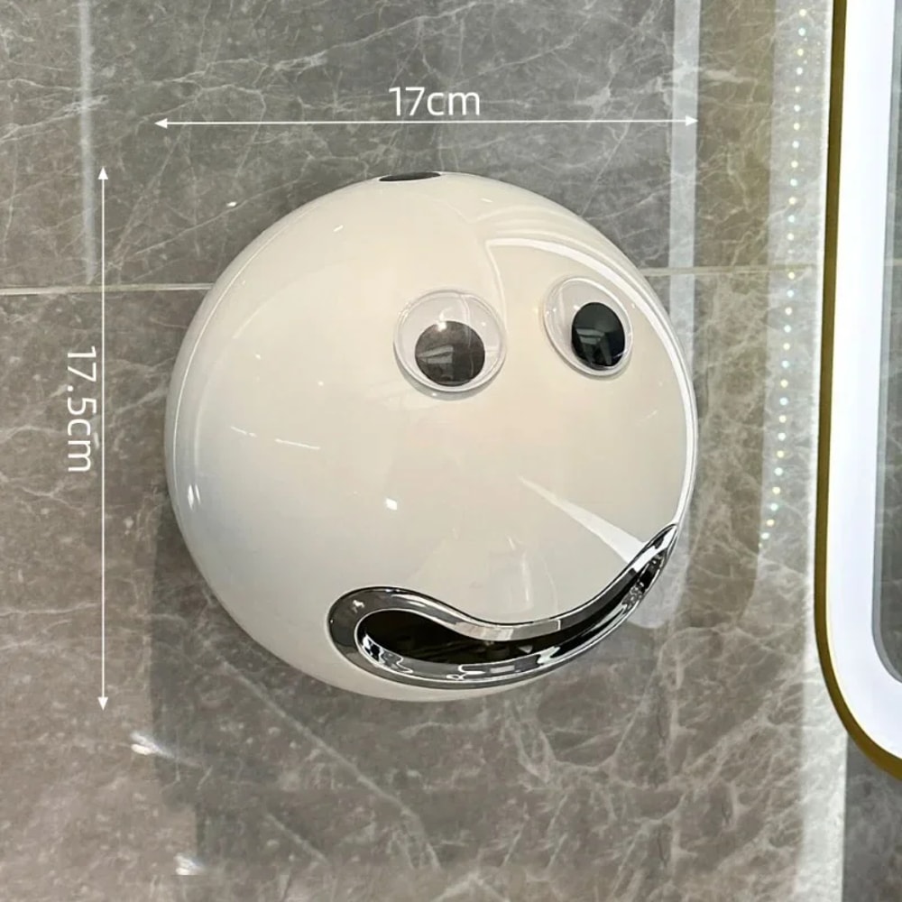 Creative Smiling Face Toilet Paper Box Wall Mounted No Punching Waterproof Suction Tissue Holder Fo 5