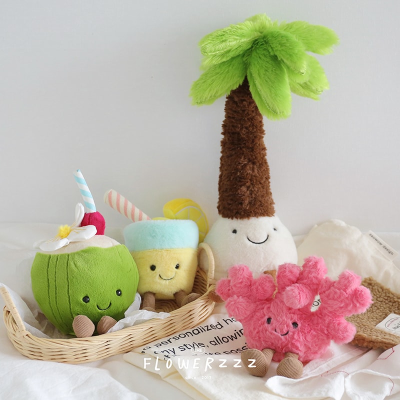 Lemonade Coconut Plushies Very Soft Palm Tree Red Coral Plush Toy Cartoon Doll Home Decor Xmas Gift 1