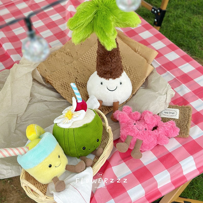 Lemonade Coconut Plushies Very Soft Palm Tree Red Coral Plush Toy Cartoon Doll Home Decor Xmas Gift 3