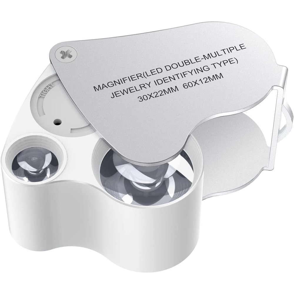 Jewellery Magnifier with Lights, Magnification Magnifying Glass, Portable Pocket Magnifier for Reading