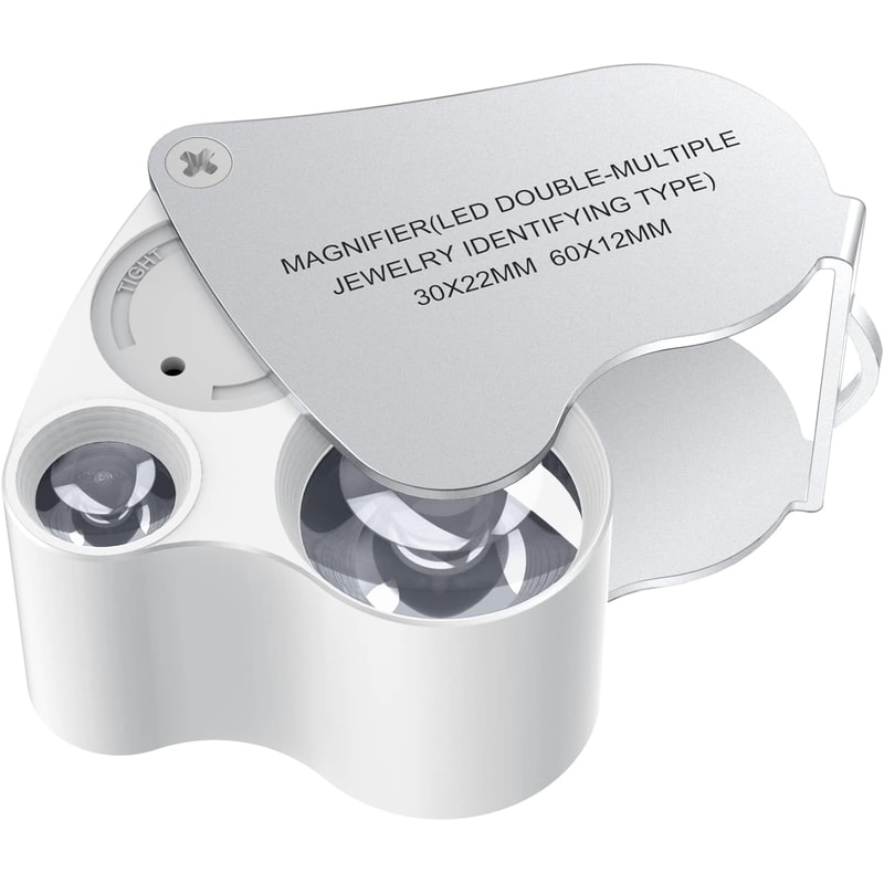 Jewellery Magnifier with Lights, Magnification Magnifying Glass, Portable Pocket Magnifier for Reading