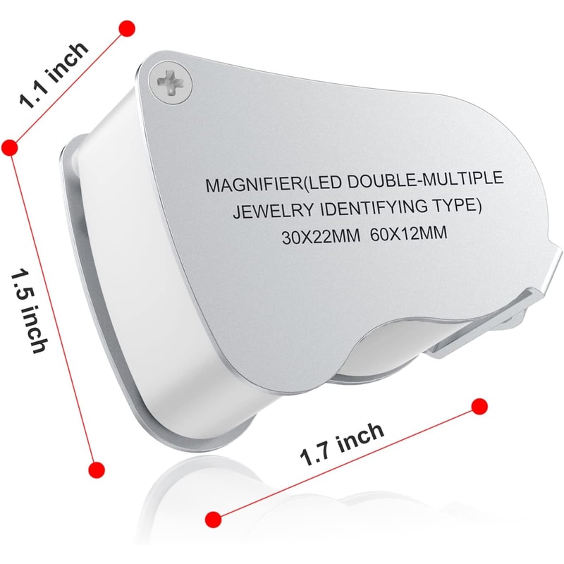 Jewellery Magnifier with Lights, Magnification Magnifying Glass, Portable Pocket Magnifier for Reading