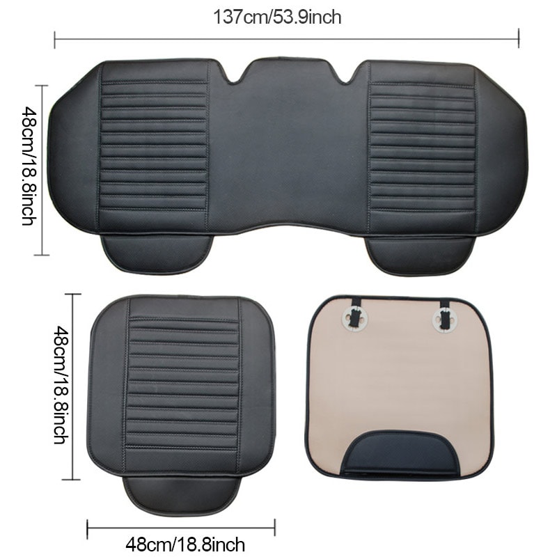 Leather Car Seat Cover Universal Vehicle Seat Cushion AntiSlip Chair Protector Waterproof Sweat Pro