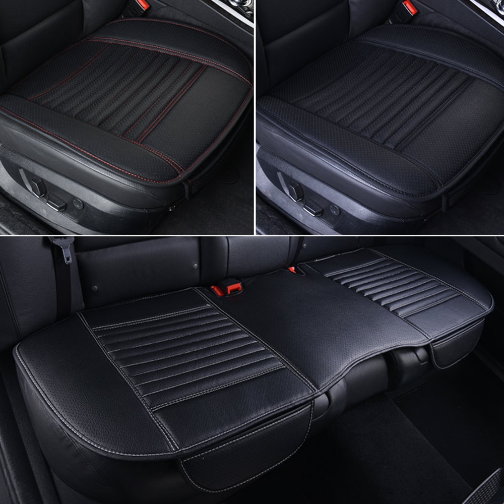 Leather Car Seat Cover Universal Vehicle Seat Cushion AntiSlip Chair Protector Waterproof Sweat Pro