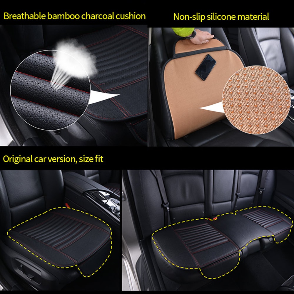 Leather Car Seat Cover Universal Vehicle Seat Cushion AntiSlip Chair Protector Waterproof Sweat Pro