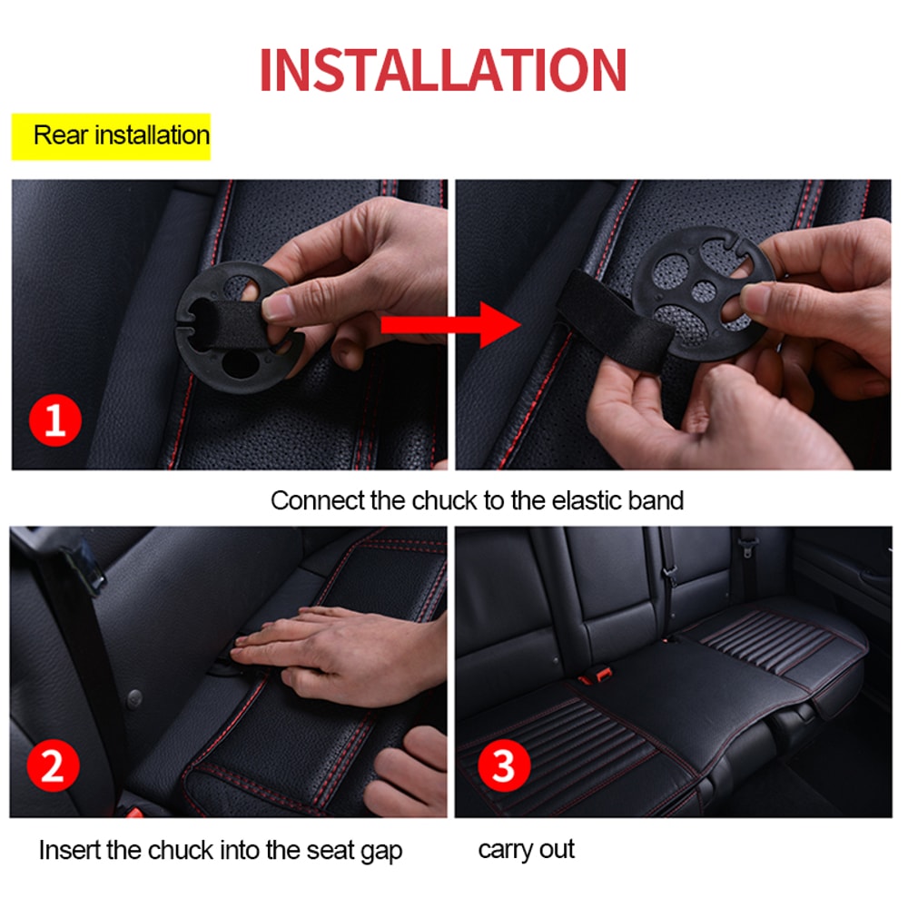 Leather Car Seat Cover Universal Vehicle Seat Cushion AntiSlip Chair Protector Waterproof Sweat Pro