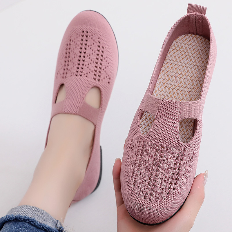 Fashionable Women Breathable Summer Mesh Shoes Lightweight Slip On Flats Casual Non Slip Sports Vul 0