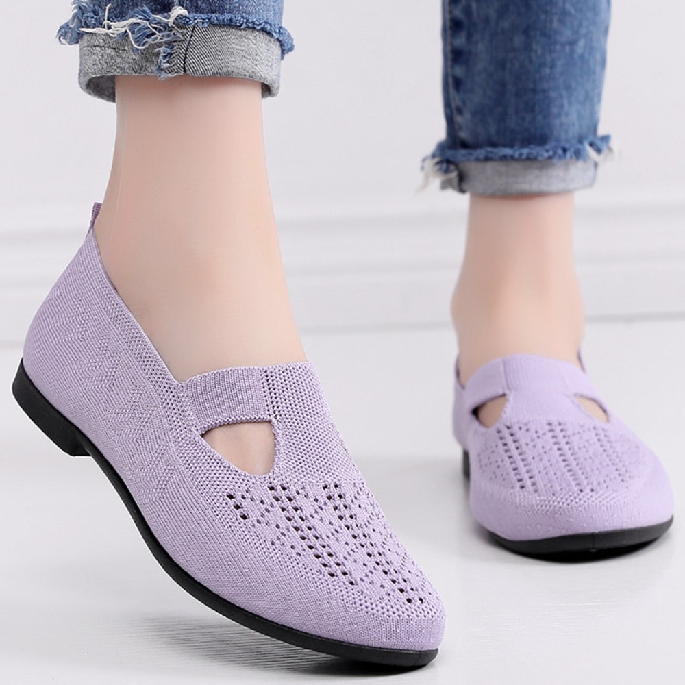 Fashionable Women Breathable Summer Mesh Shoes Lightweight Slip On Flats Casual Non Slip Sports Vul 1