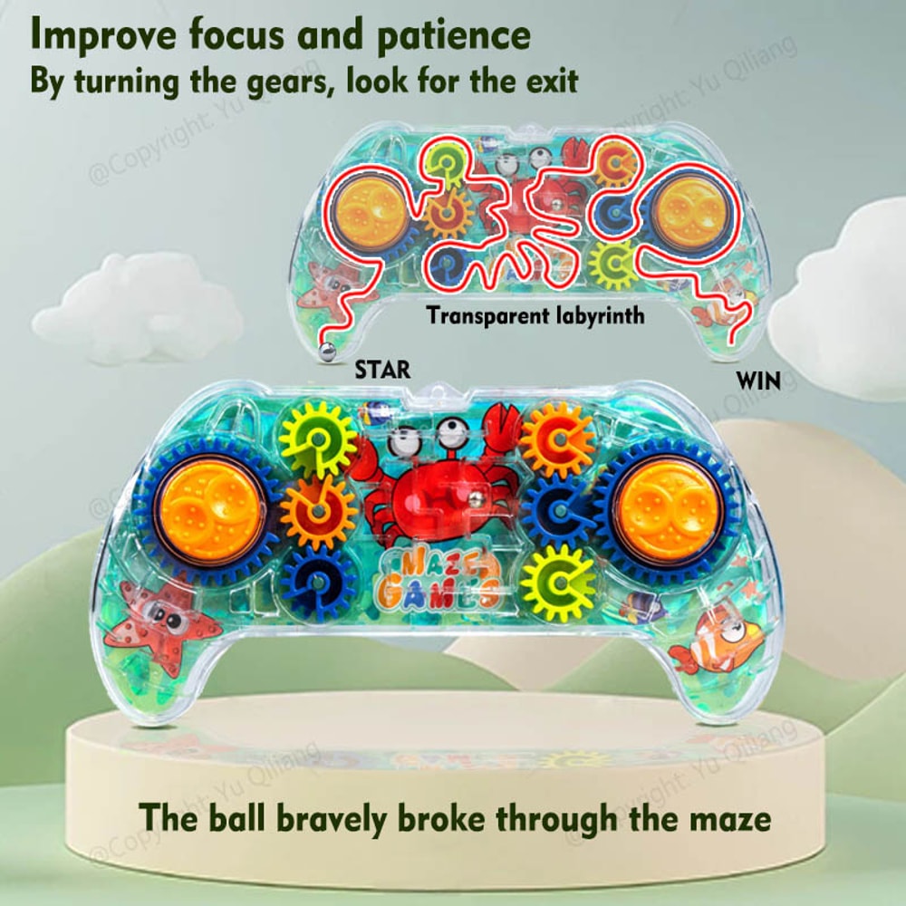 Intelligence Maze Disc Gear Track Ball Logic Training Toy Enhances Attention Childrens Game Control 1